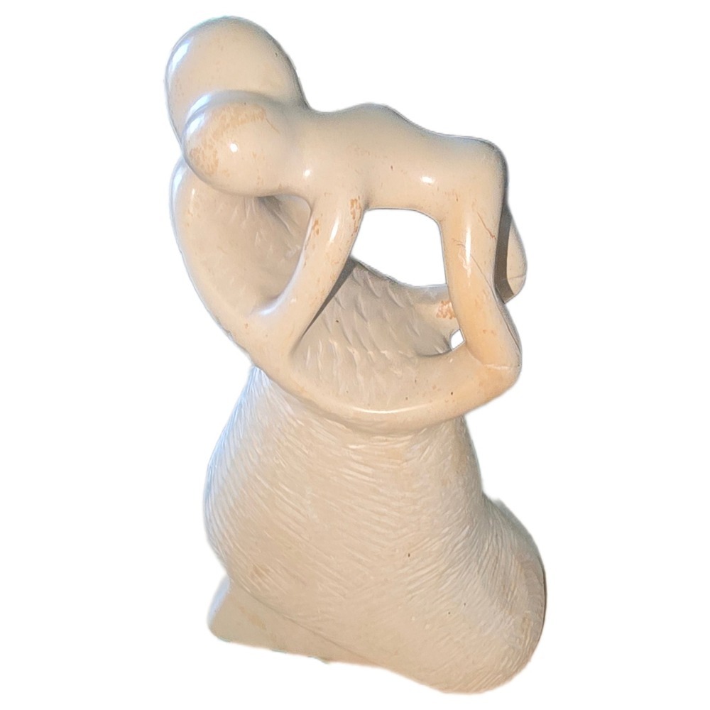 Vintage Hand Carved Soapstone Mother and Child Sculpture‎ Abstract Shona Style